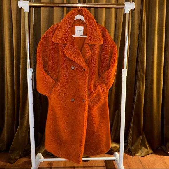 Monki Jackets & Blazers - Monki Vibrant Orange Teddy Jacket